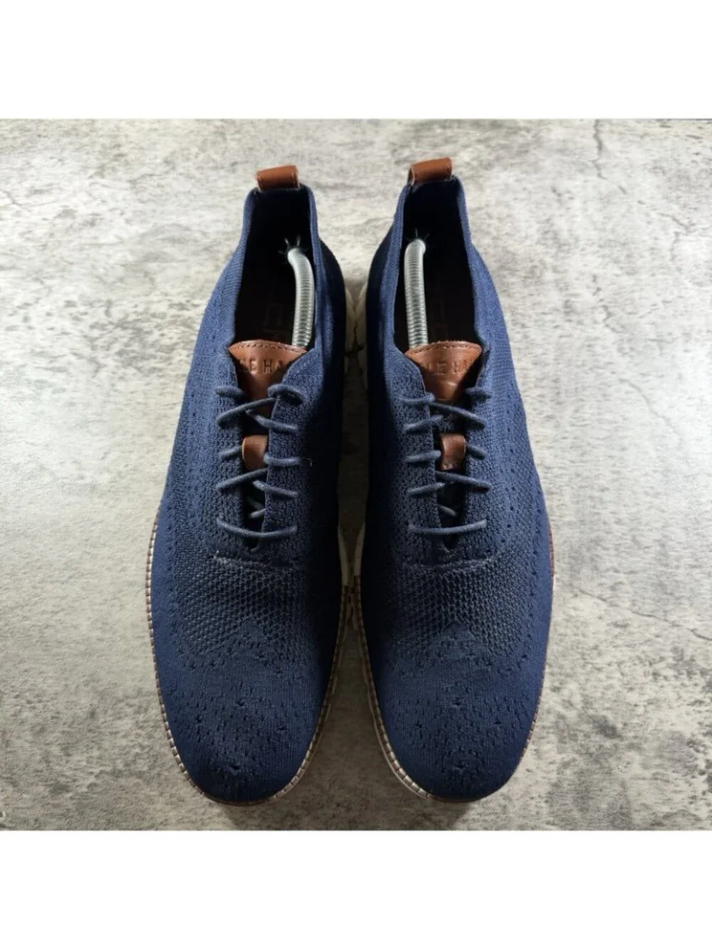 Cole Haan Zerogrand Navy Blue Wingtip Oxford Shoes C24947 Men's Size 11.5